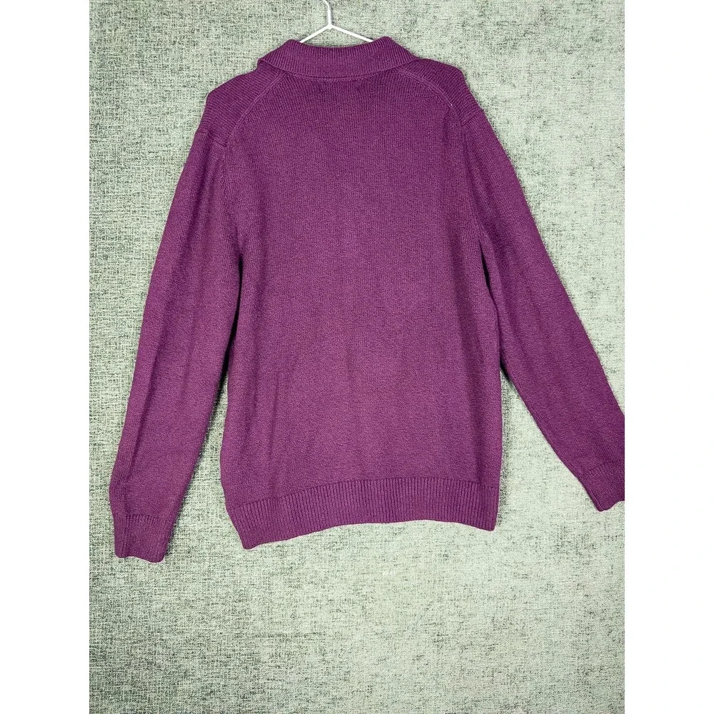 NWT Banana Republic Polo‎ Collar Button Knit Sweater Mens M Purple Cotton Preppy